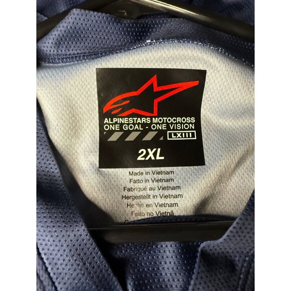 Alpinestars Racer Braap Dark Blue MX Off-Road Jersey Mens 2XL - Picture 3 of 6